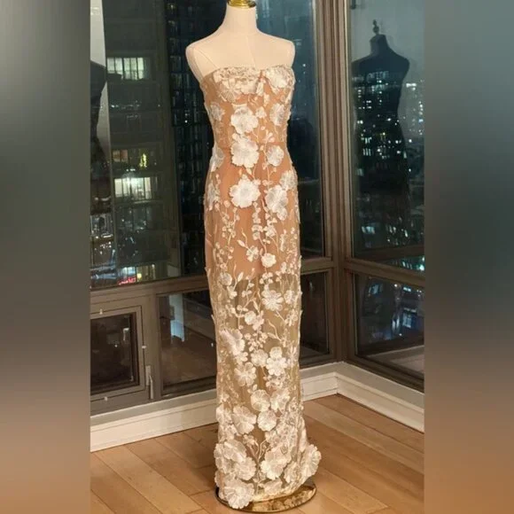 🆕 BRONX & BANCO 🧿 NWOT Jasmine Blanc Bridal Maxi Dress, Sz L US 8 - Picture 5 of 16